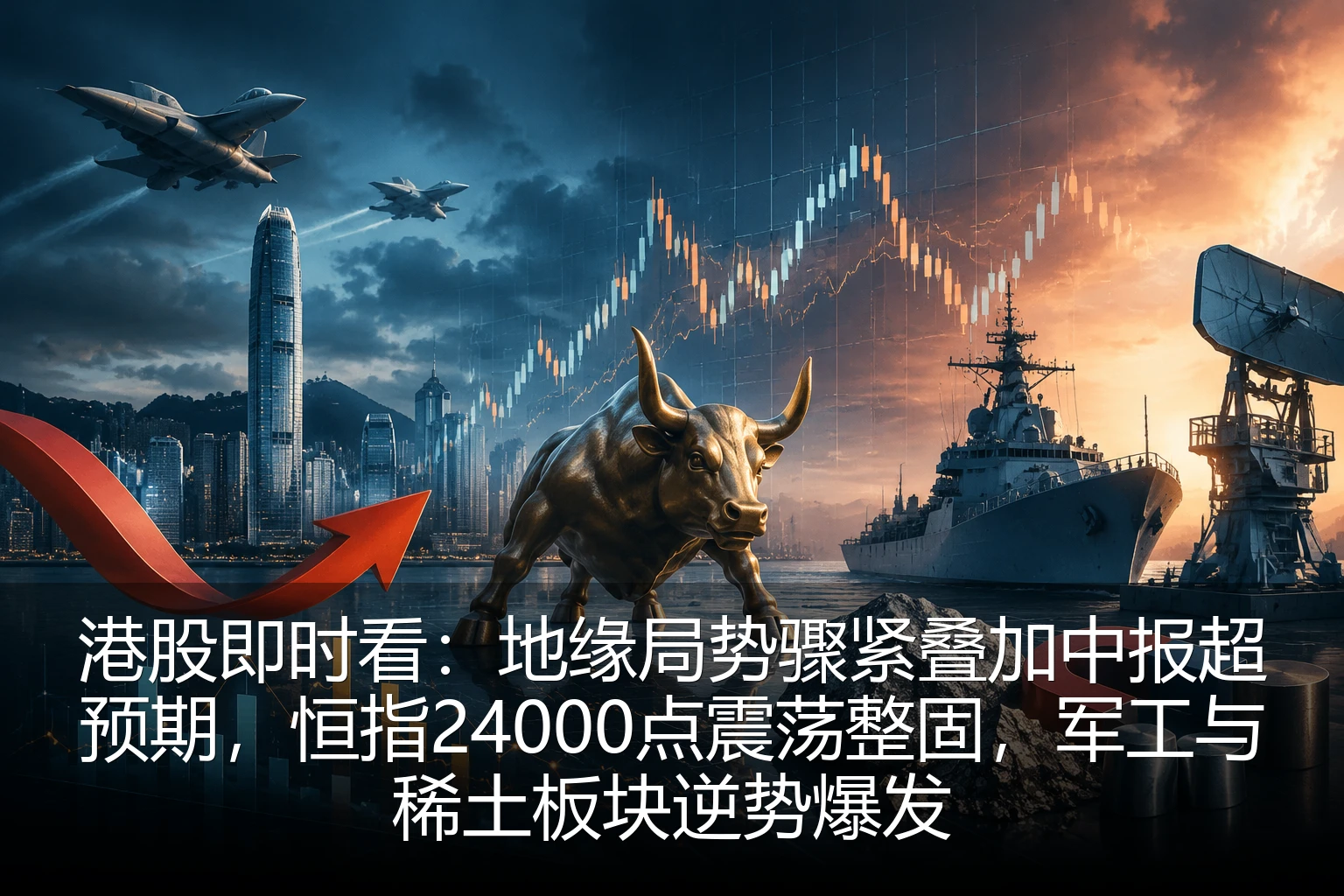 港股即时看：地缘局势骤紧叠加中报超预期，恒指24000点震荡整固，军工与稀土板块逆势爆发