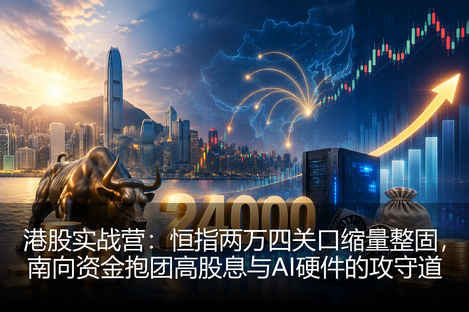 港股实战营：恒指两万四关口缩量整固，南向资金抱团高股息与AI硬件的攻守道